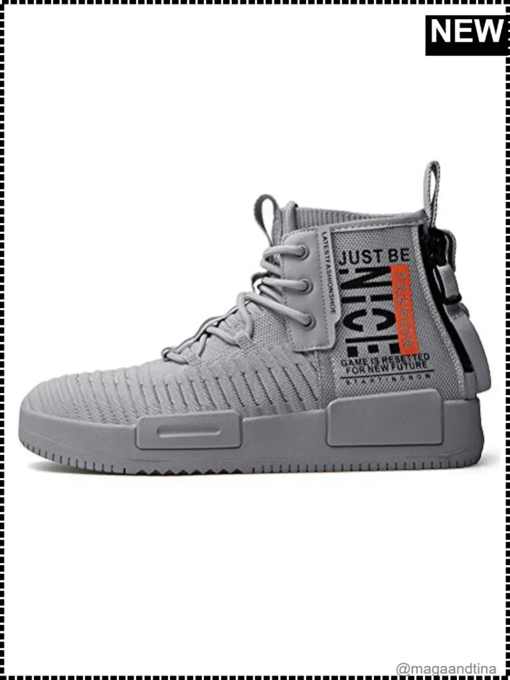 Men's High Top Lace Up Athletic Walking Sneakers
